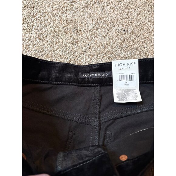 NEW Lucky Brand Bridgette Velvet Velour High-Rise Skinny Stretch Split Jeans 28 - Picture 8 of 12